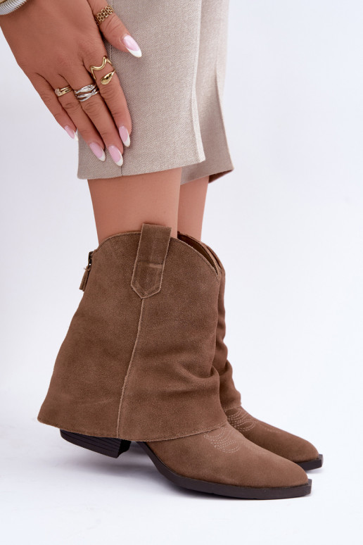 bottines doublées avec talons Vinceza 31715 en couleur sable