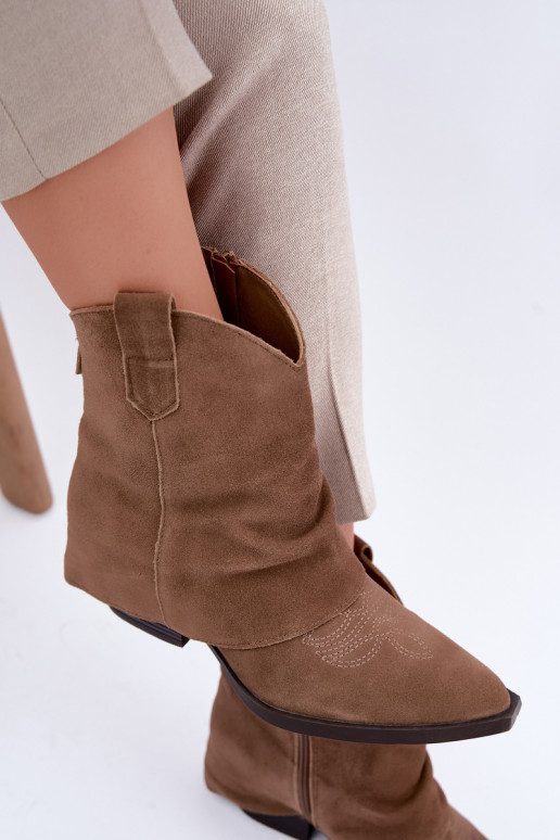 bottines doublées avec talons Vinceza 31715 en couleur sable
