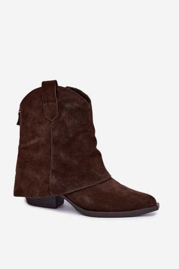 gefütterte Stiefeletten mit Absatz Vinceza 31715 in Schokoladenfarbe 2