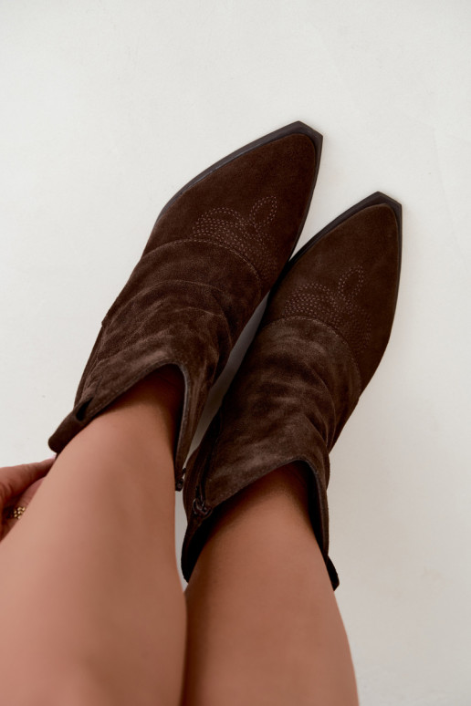 bottines doublées avec talons Vinceza 31715 en couleur chocolat