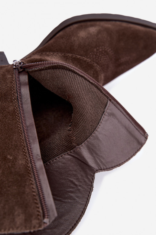 bottines doublées avec talons Vinceza 31715 en couleur chocolat