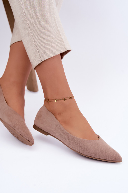 balerina's van faux suede in zandkleur Lelisa