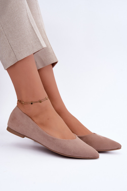 ballerines en faux daim en couleur sable Lelisa