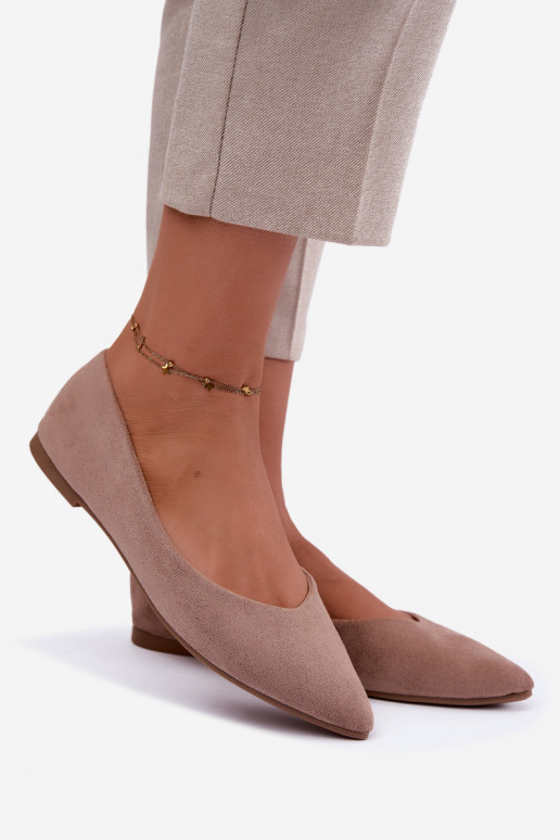 balerina's van faux suede in zandkleur Lelisa