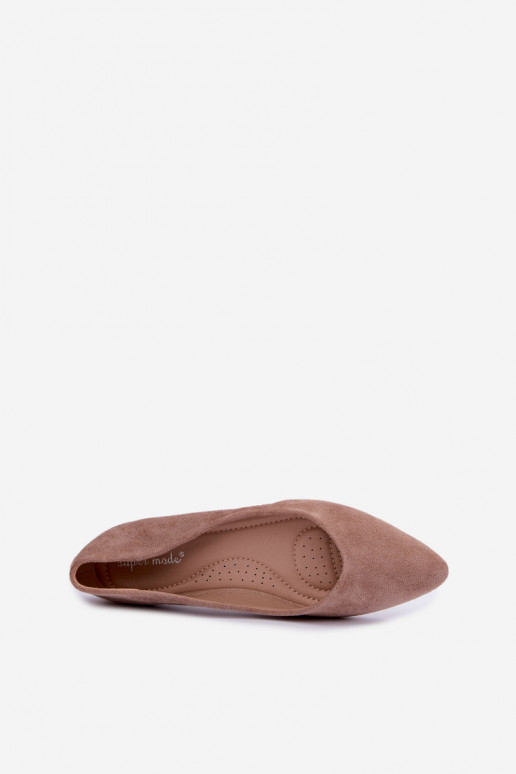 ballerines en faux daim en couleur sable Lelisa