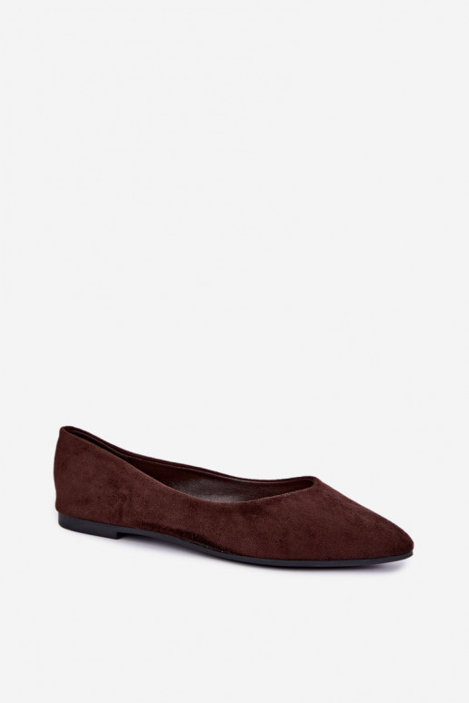 ballerines en faux daim en couleur chocolat Lelisa