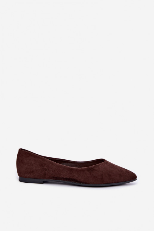 balerina's van faux suede in chocoladekleur Lelisa
