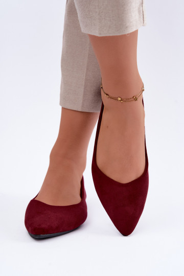 ballerines en faux daim en couleur bordeaux Lelisa 2