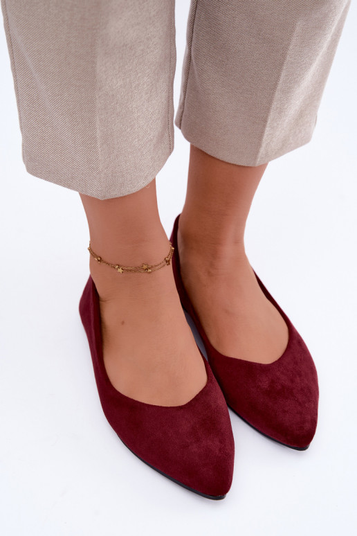 balerina's van faux suede in bordeauxkleur Lelisa