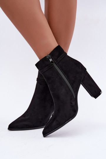 bottines avec talons et bandes décoratives en couleur noire Preselle 2