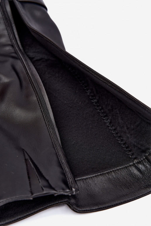 bottes longues doublées avec talons et talons décorés en couleur noire Senvia