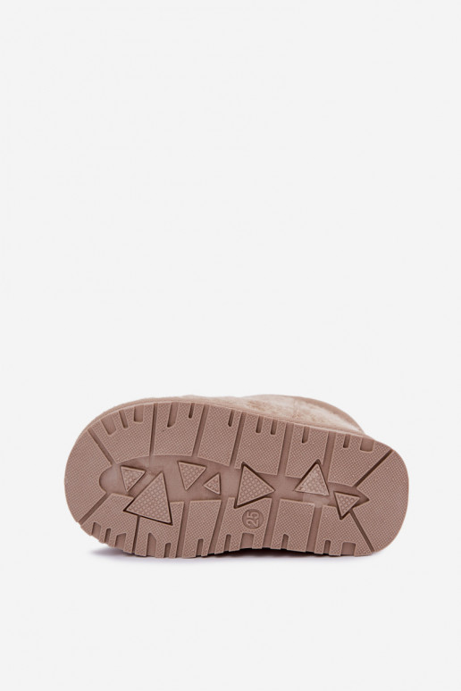 Bottes de neige pour enfants couleur sable avec motifs floraux Lunabelle