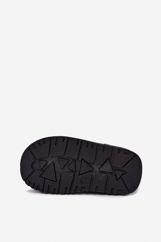 Schwarze Kinder-Schneestiefel mit Blumenmotiven Lunabelle