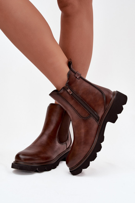 Bottines isolées pour femmes de couleur marron Rivelia