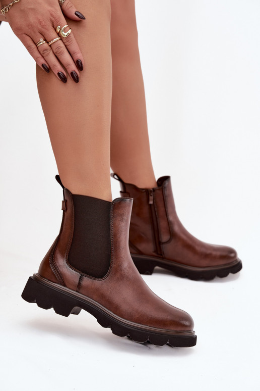 Braune stilvolle Damen-Stiefeletten mit Isolierung Rivelia