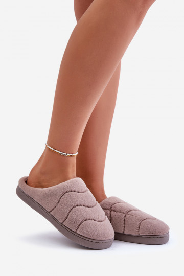 Chaussons chauds pour femmes avec fourrure bruns Vamirae 2
