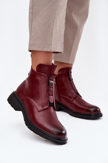 Bottines chaudes pour femmes avec détails décoratifs bordeaux Roselle 2