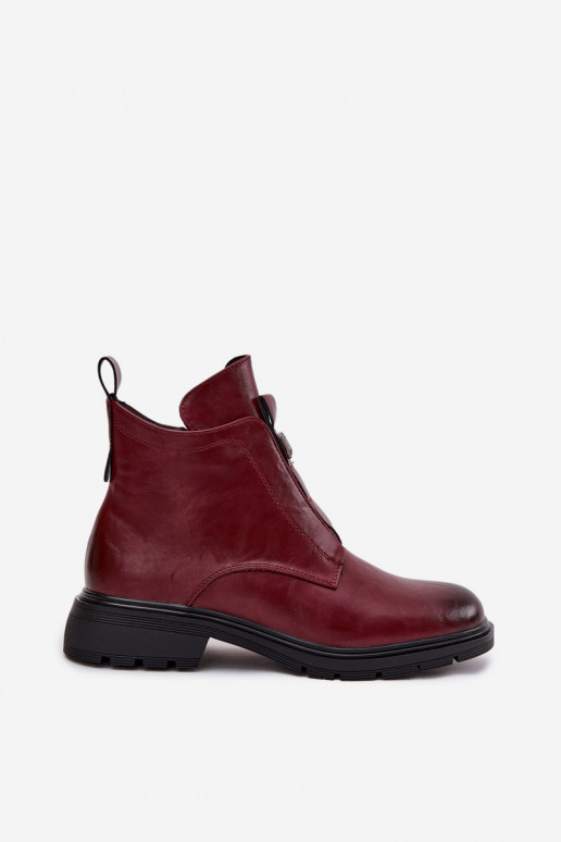 Bottines chaudes pour femmes avec détails décoratifs bordeaux Roselle