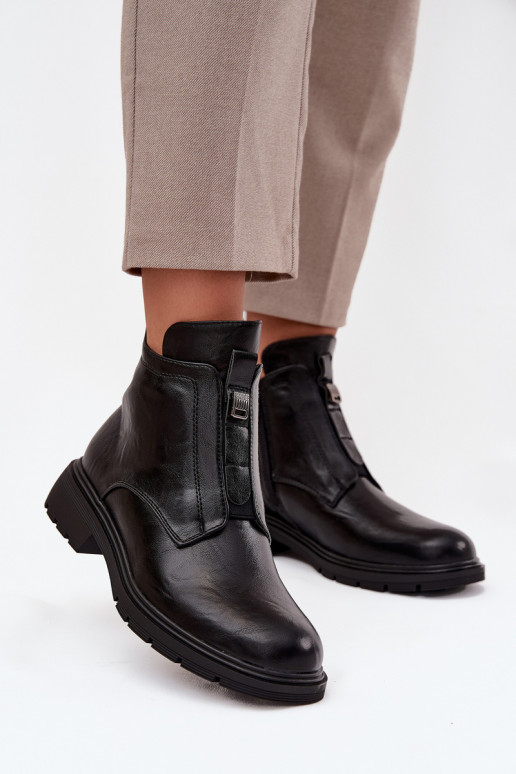 Bottines chaudes pour femmes avec détails décoratifs noires Roselle