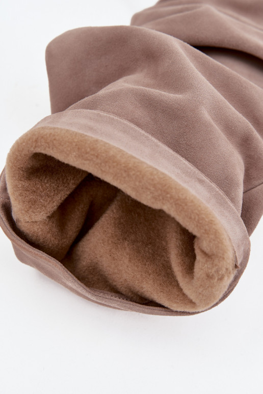 Braune Kunstveloursleder Stiefeletten mit Absätzen Zazoo 4228
