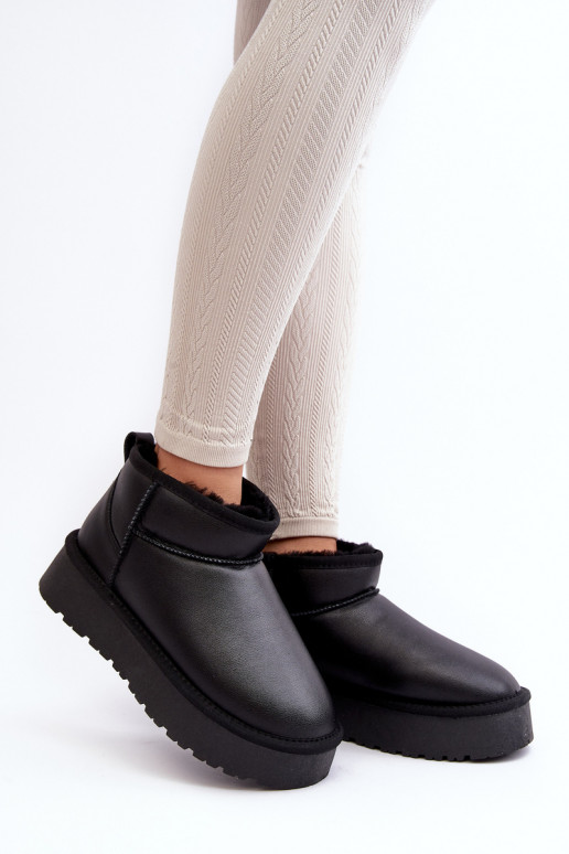 Schwarze Damen-Schneestiefel mit Plateau Loreley