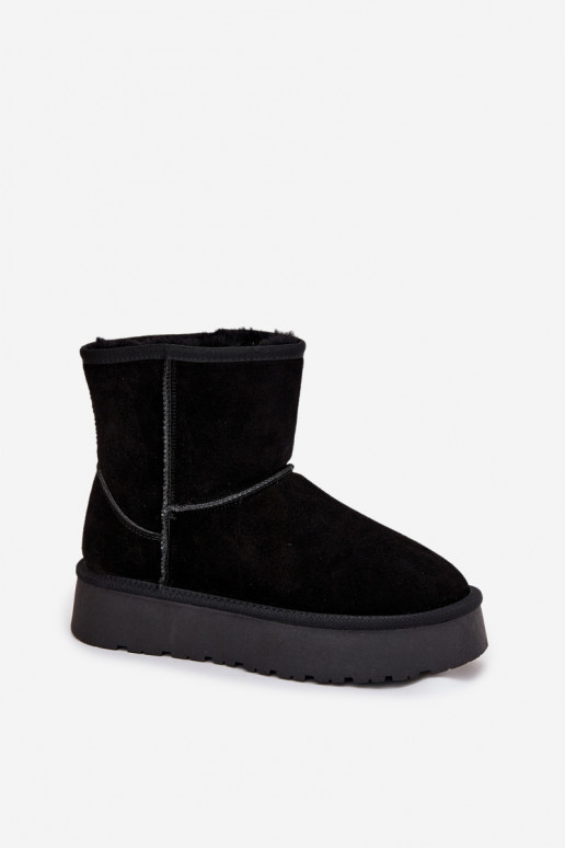 Bottes de neige noires pour femmes en daim synthétique avec plateforme Privine