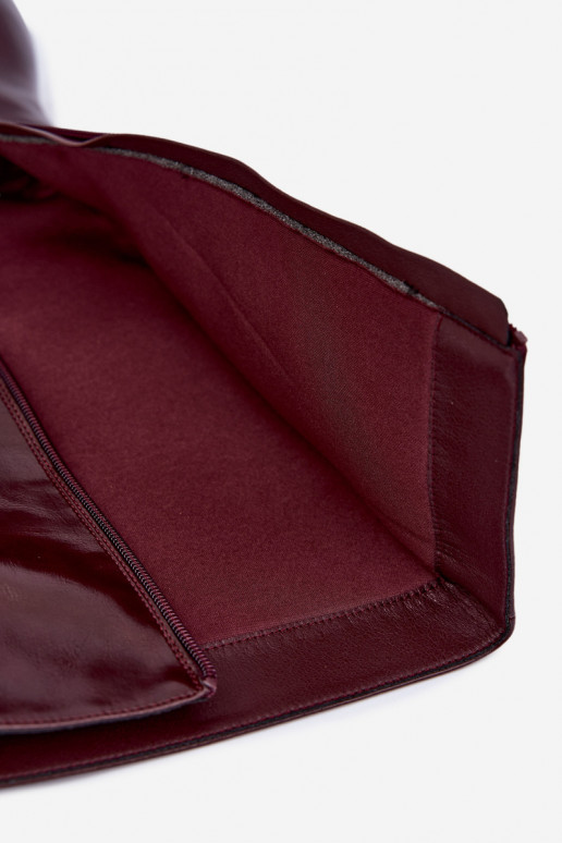 Bottes chaudes au-dessus du genou avec talons fins couleur bordeaux Fenoria