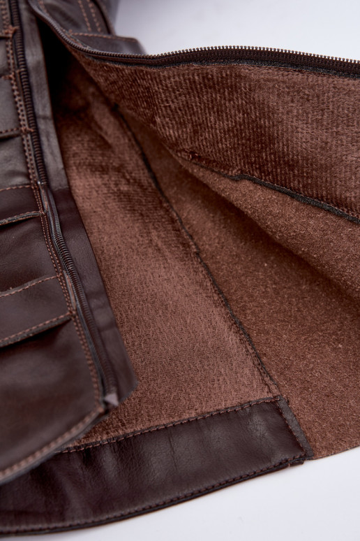 Hohe Stiefel mit Plattform und Riemen in Schokolade Delsenne