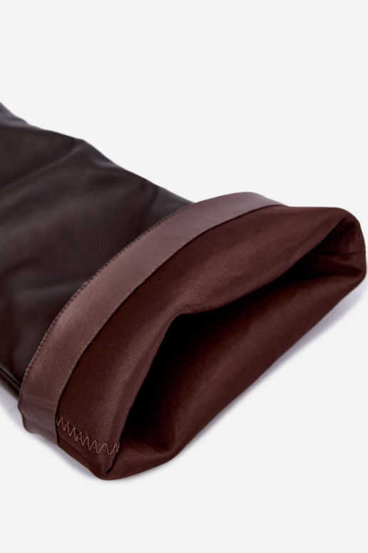 Slip-On Damen Stiefel mit spitzen Absätzen über dem Knie in Schokolade Emorine