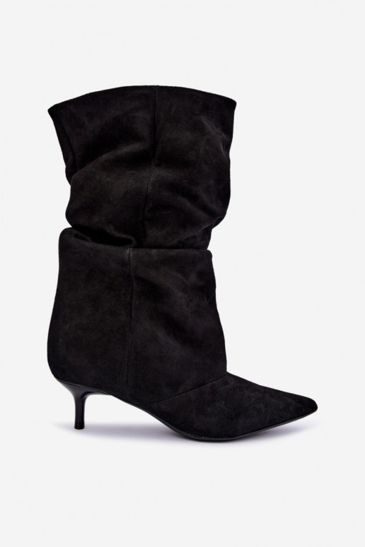 Bottines Slouchy à enfiler avec talons en noir Falisette
