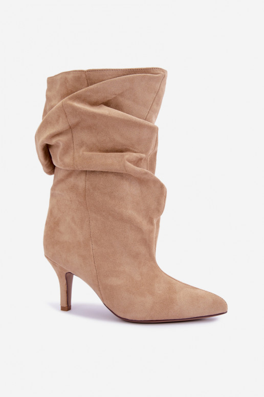 Bottines Slouchy à enfiler avec talons en sable Falisette