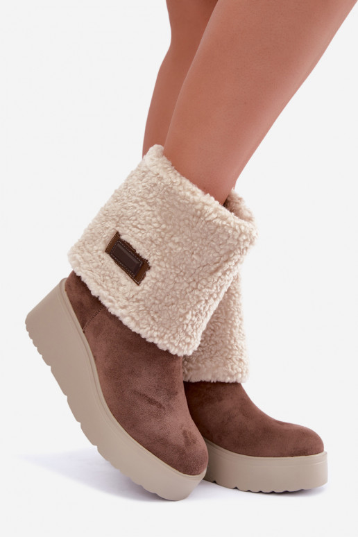 Bottes de neige avec plateforme et tige cousue en sable Osvella