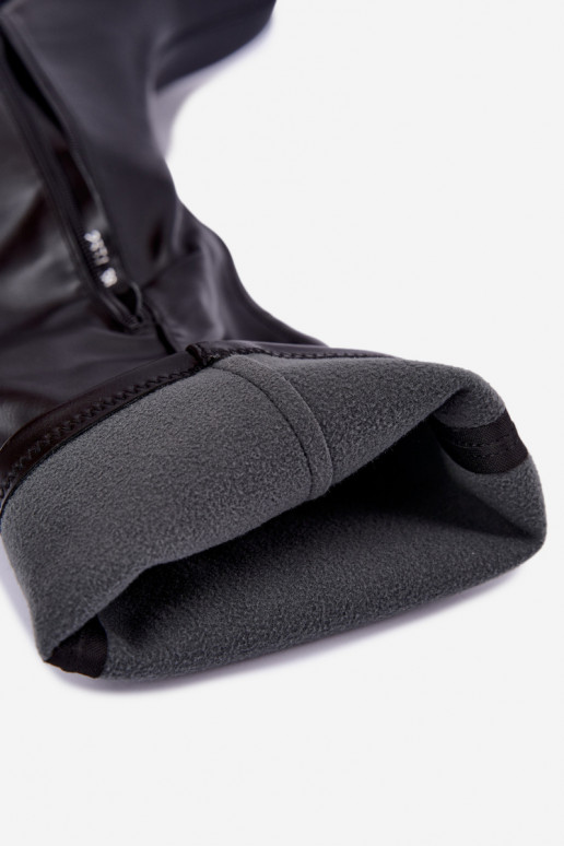 Dames kniehoge laarzen met platform en hakken van zwart faux leather Nesalie