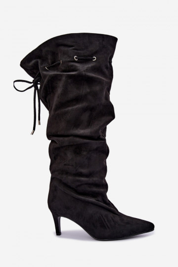 bottes montantes chaudes à enfiler avec des talons fins et des détails stylés en couleur noire Tivelle 2