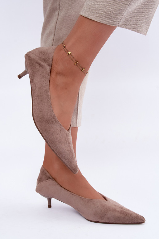 Schuhe mit niedrigem Absatz in sandfarbener Farbe Joresta