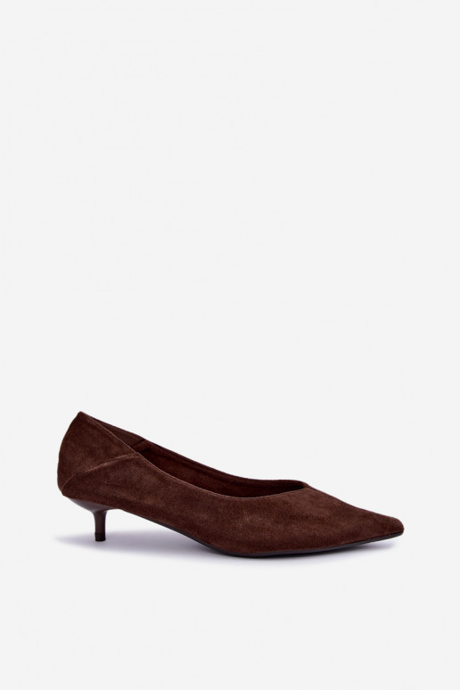 chaussures à petit talon en couleur chocolat Joresta