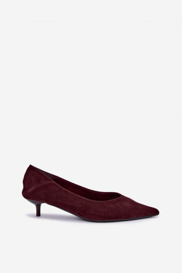 schoenen met lage hak in bordeaux kleur Joresta 2