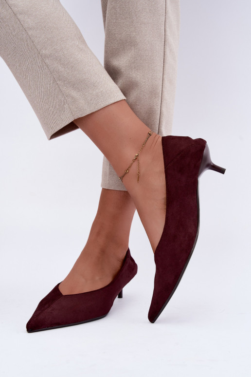 Schuhe mit niedrigem Absatz in bordeauxfarbener Farbe Joresta