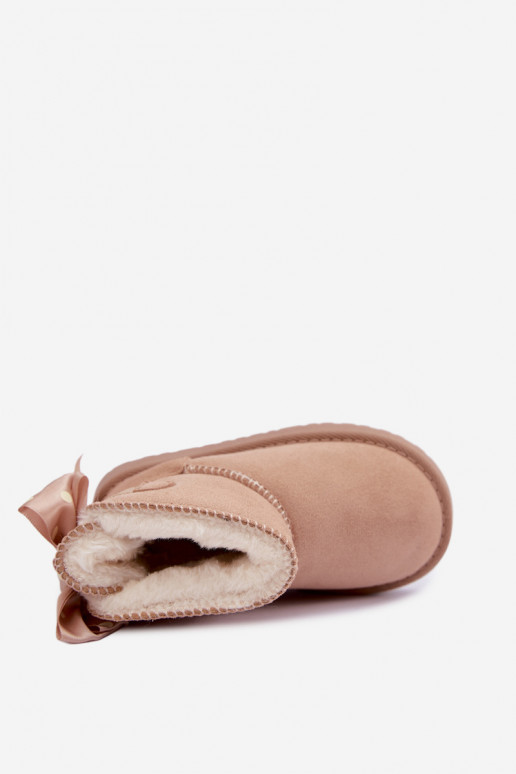 bottes de neige pour enfants avec nœuds en couleur sable Įjungtavelle
