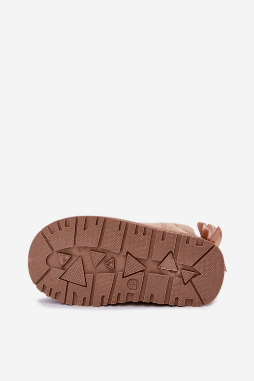 Kinder-Schneestiefel mit Schleifen in sandfarbener Farbe Įjungtavelle