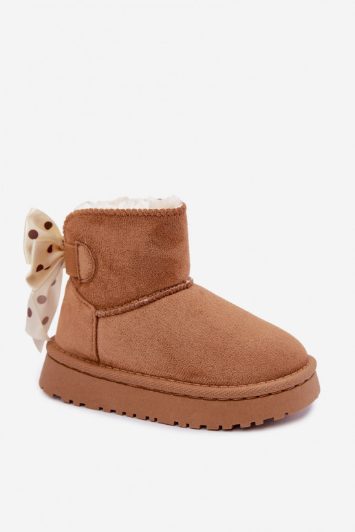 bottes de neige pour enfants avec nœuds en couleur marron Įjungtavelle