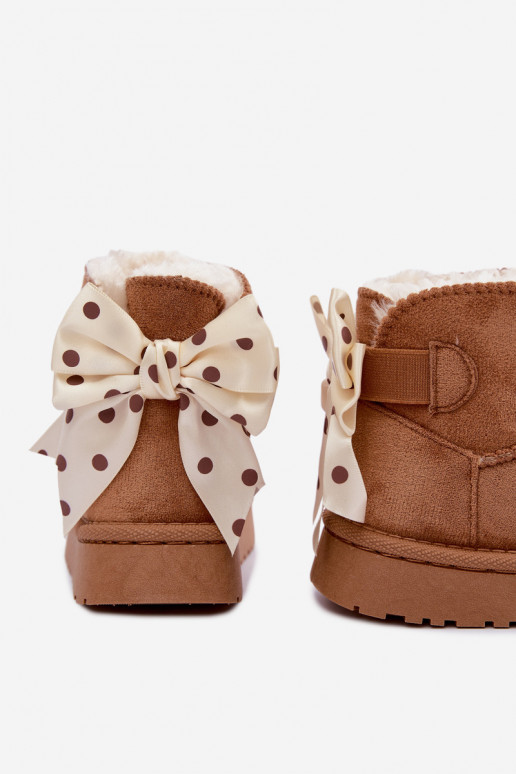 bottes de neige pour enfants avec nœuds en couleur marron Įjungtavelle
