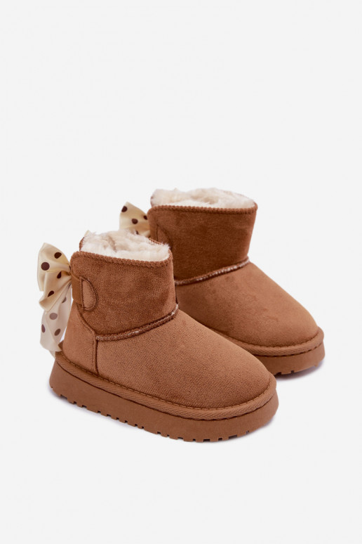 bottes de neige pour enfants avec nœuds en couleur marron Įjungtavelle