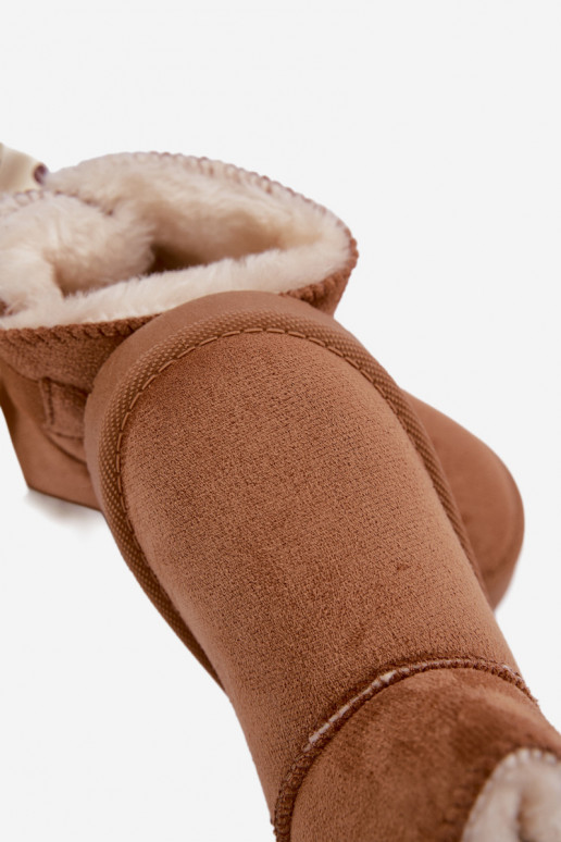 bottes de neige pour enfants avec nœuds en couleur marron Įjungtavelle