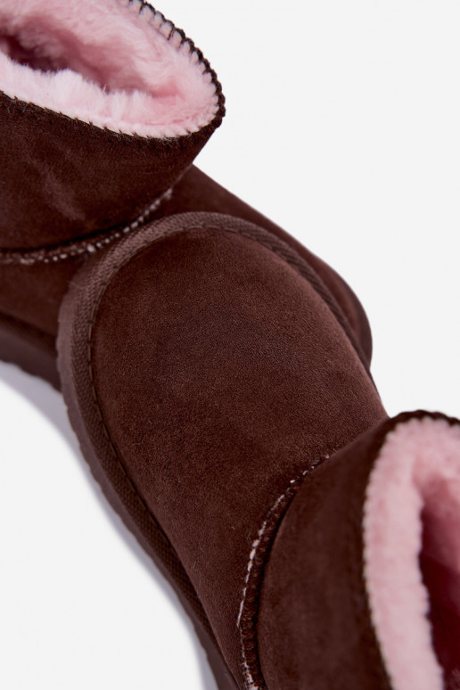 bottes de neige pour enfants avec nœuds en couleur chocolat Įjungtavelle
