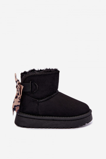 Bottes de neige noires pour enfants avec rubans Velle 2