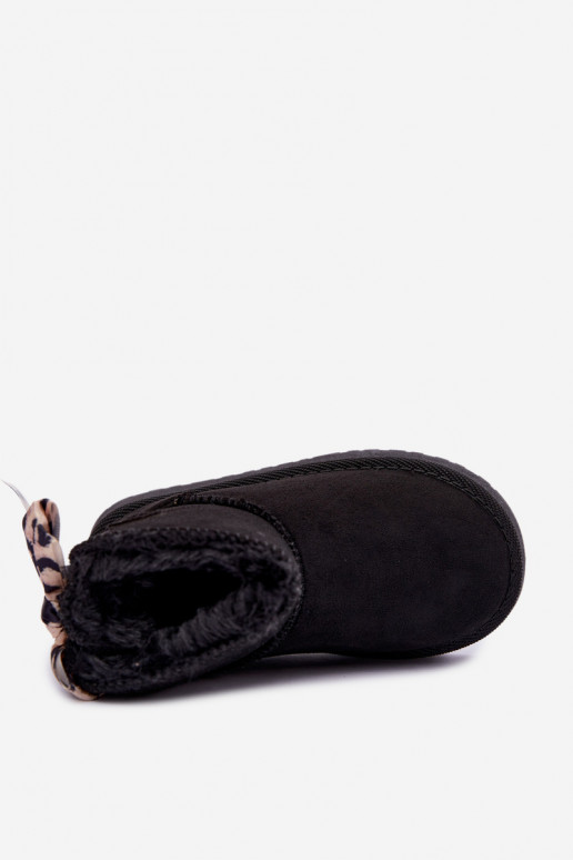 Bottes de neige noires pour enfants avec rubans Velle