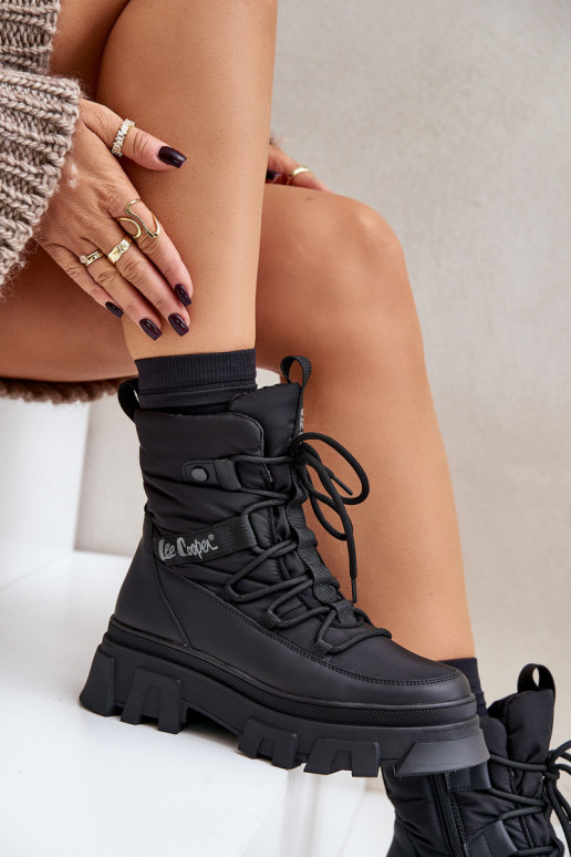 Bottes de neige noires pour femmes Lee Cooper LCJ-24-47-3144