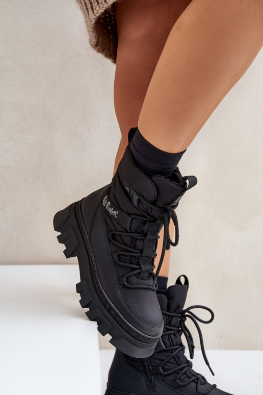 Bottes de neige noires pour femmes Lee Cooper LCJ-24-47-3144