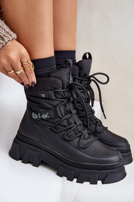 Zwarte dames sneeuwlaarzen Lee Cooper LCJ-24-47-3144